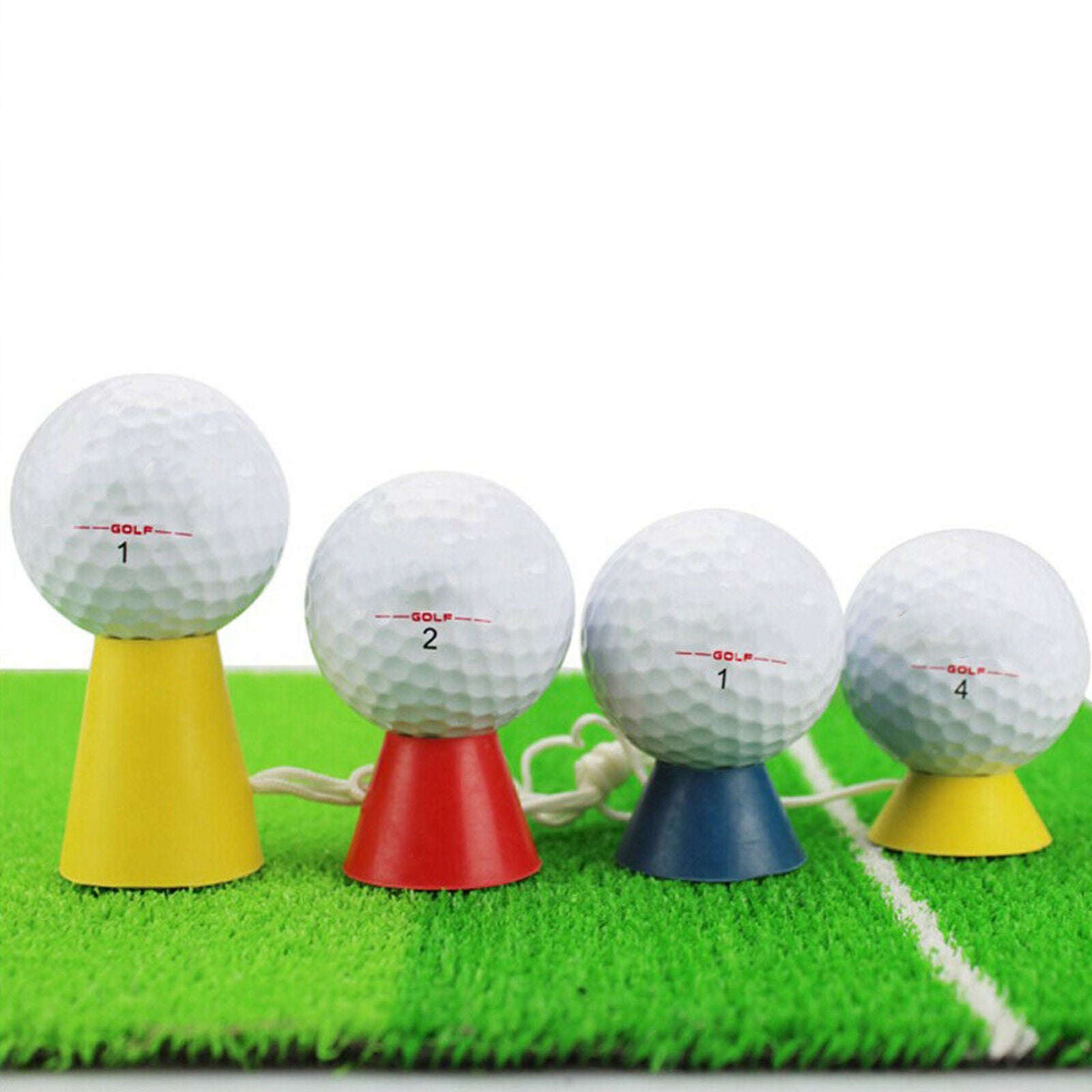 12pcs Rubber Winter Golf Tees Stringed Pyramid Tee Training Aids Equipment
