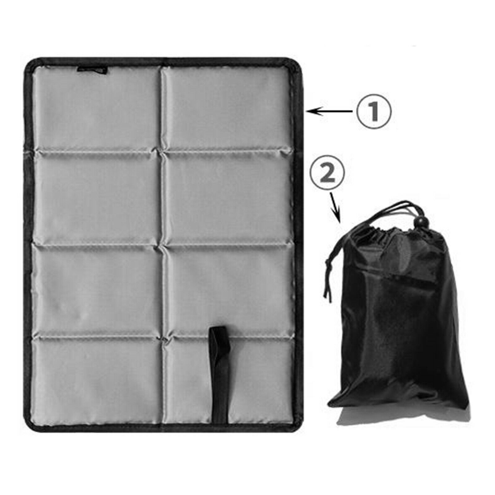 2X Foldable Camping Seat Cushion Sitting Mat Waterproof Hiking Pad Gray
