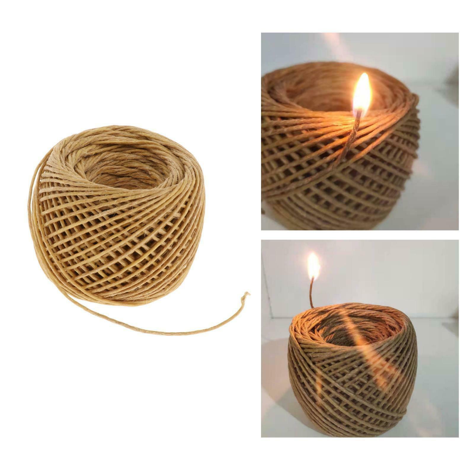 200ft Premium Hempwick Candle Wick Handmade with Beeswax Coating Craft Rope