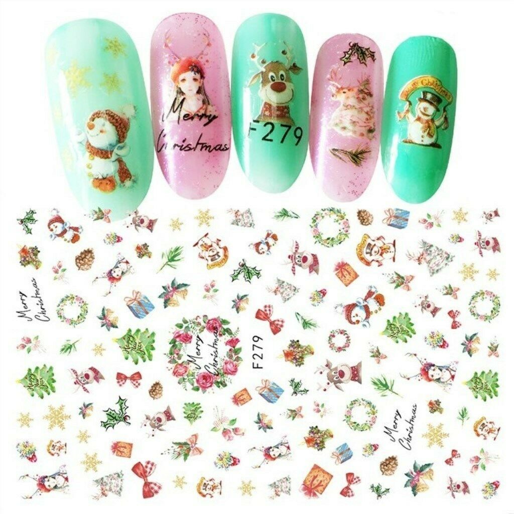 10 Pcs Different Multi Styles Pattern DIY Nail Art Stickers Accessories Tool