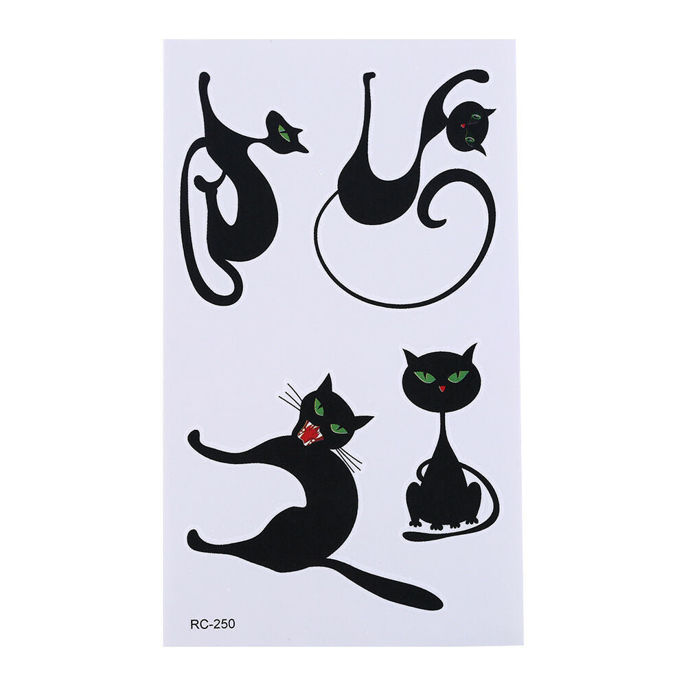 Horror Cat Waterproof Arm Temporary Tattoo Stickers Body Art Removable Tatoos Rf