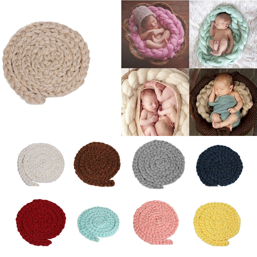 2pcs Newborn Baby Roving Braid Wool Spinning Fiber Rugs Photography Props