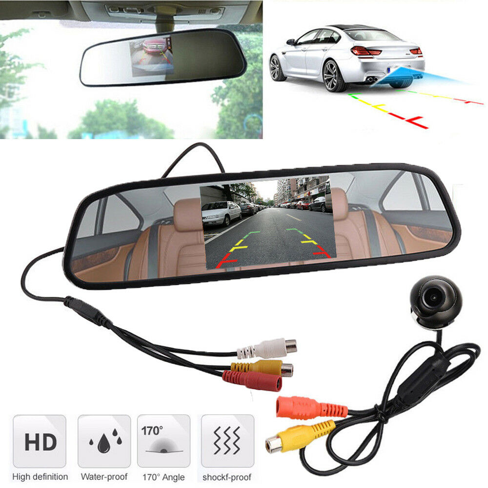 360Â° Rotatable Vehicle Reversing Parking Camera + 4.3 Inch Mirror LCD Screen Kit