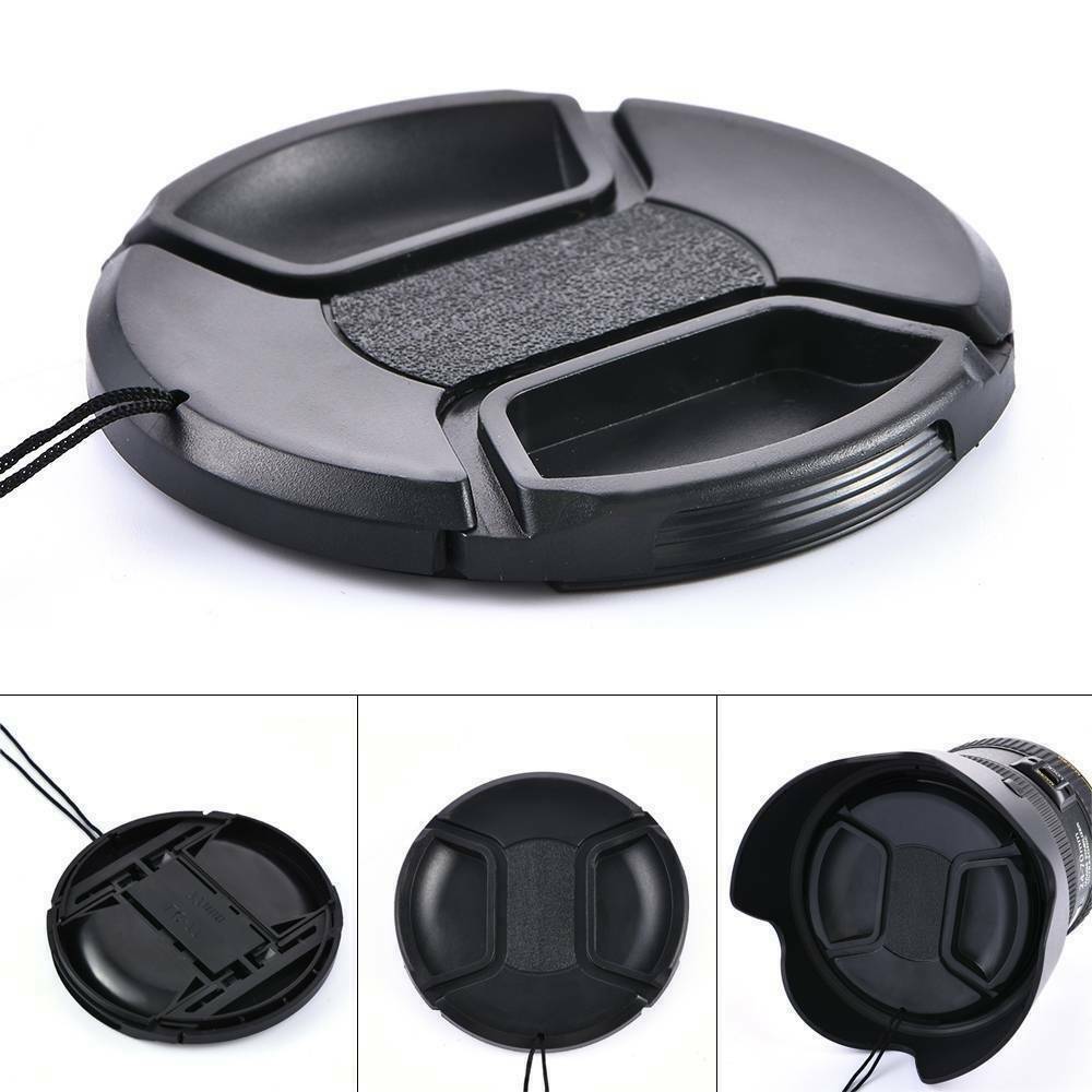 Replacement 77mm Front Lens Cap Center Snap on Lens Caps Fit For DSLR Camera AU