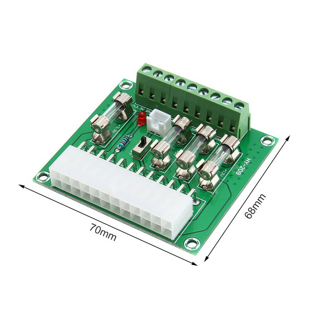24 Pin 20 Pin ATX Computer PC Power Breakout Board Adapter Extension Module