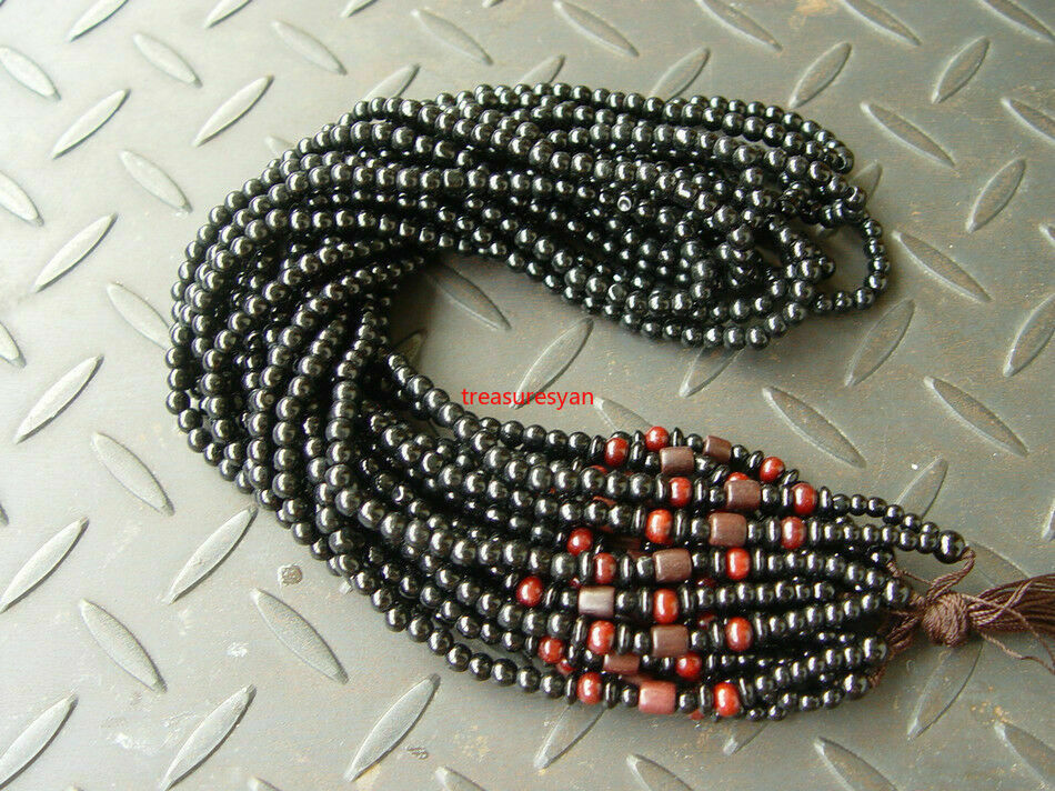 10PCS Natural Chinese Black JADE Circle beads string cord rope for pendant AAA