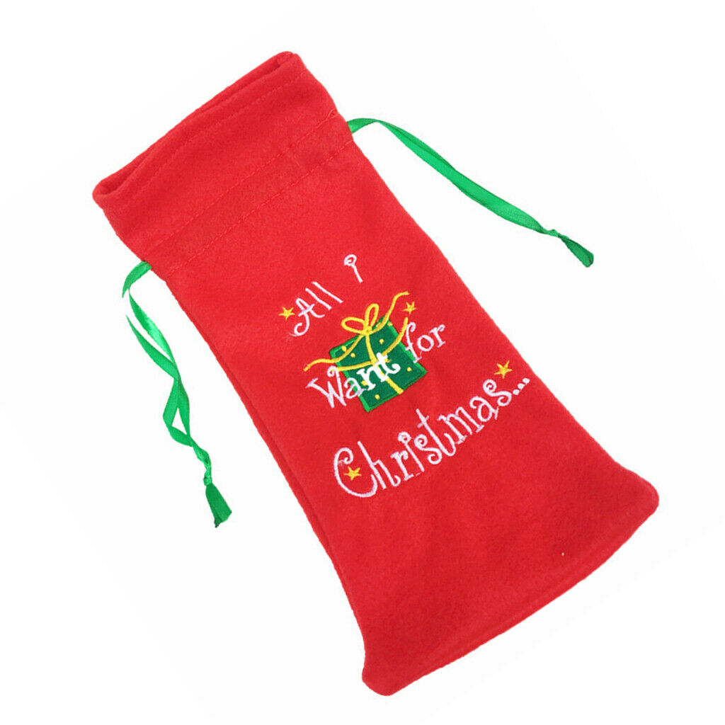 1 x Christmas Wine Bottle Cover Bags Christmas Table Dinner Decoration