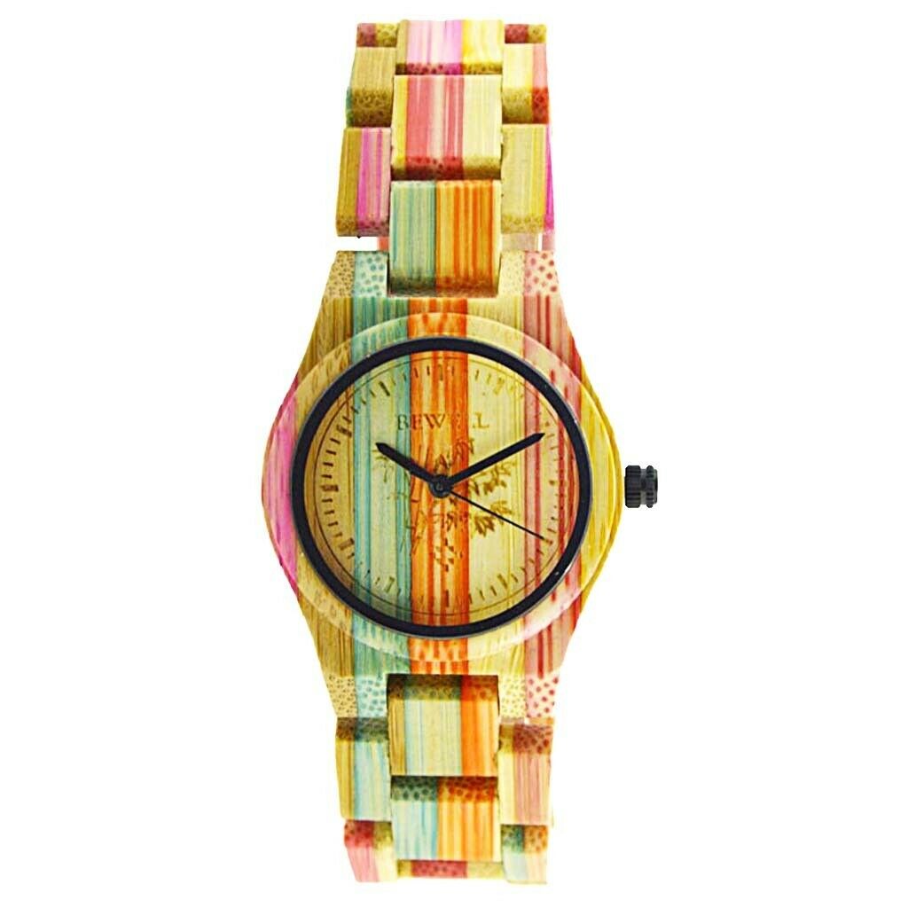 Bewell Handmade Colorful Bamboo Wood Watch Quartz Fashion WristWatch #1