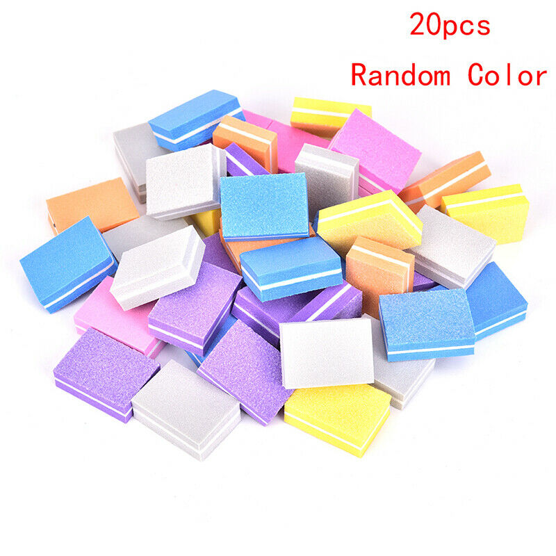 20pcs Square Nail Sanding Sponge Buffers File Grinding Polishing Manicure _ b XC