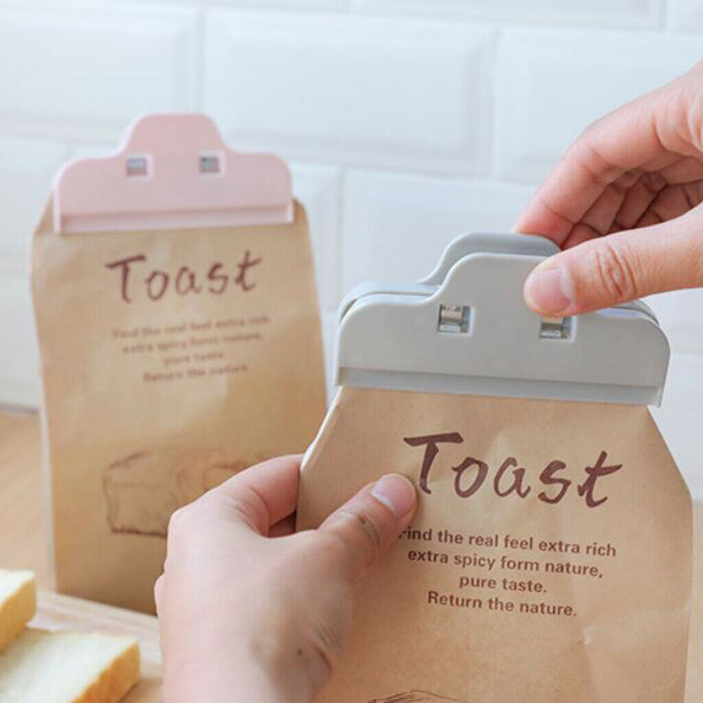 10 Pcs Food Bread Storage Clip Household Snack Sealing Bag Clips 4inch Gray