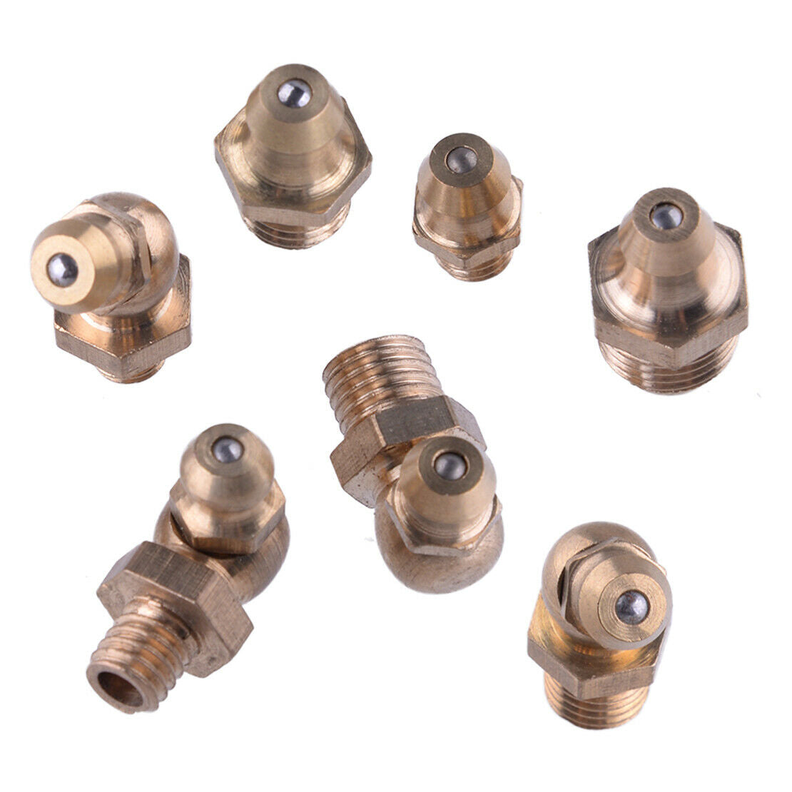 140pcs Brass Metric Hydraulic Lubrication Grease Zerk Fittings Assortment Set A3
