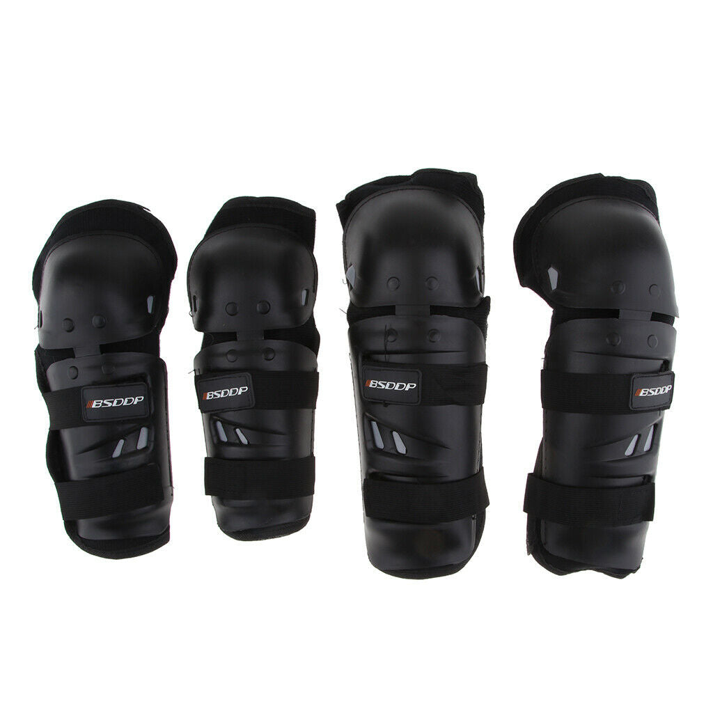 4 Pcs Elbow Knee Shin  Protective Guard Protector Riding Motorcycle