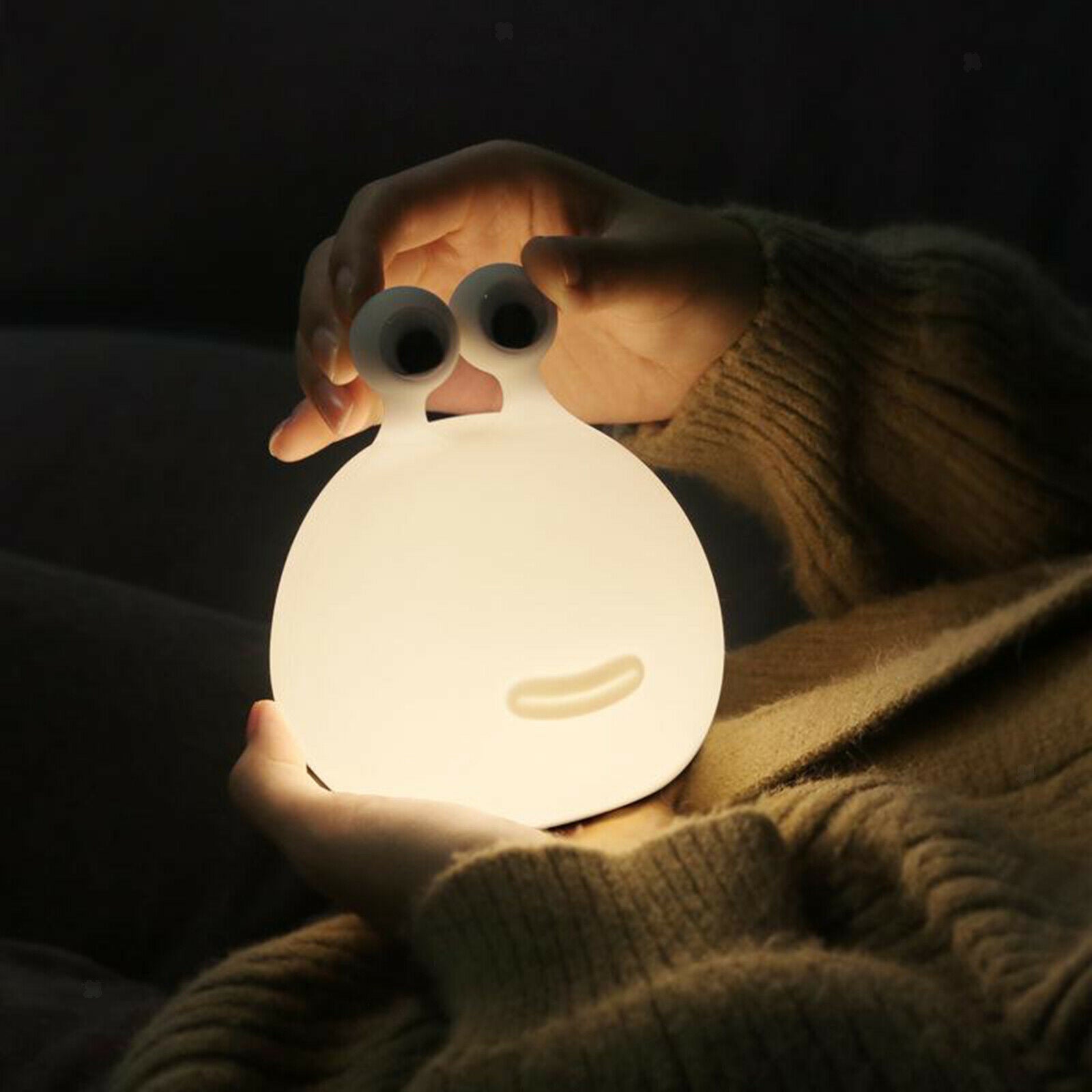 Cute Silicone Slug Smart Touch Sensor Night Light Dimmable Nursery Lamp