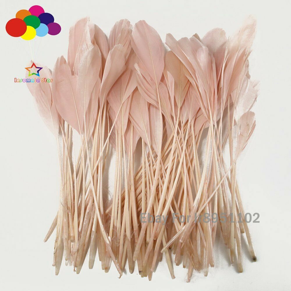 New 100 Pcs DIY Light Pink Rooster Tail Feather Clothing Party Decoration Coque