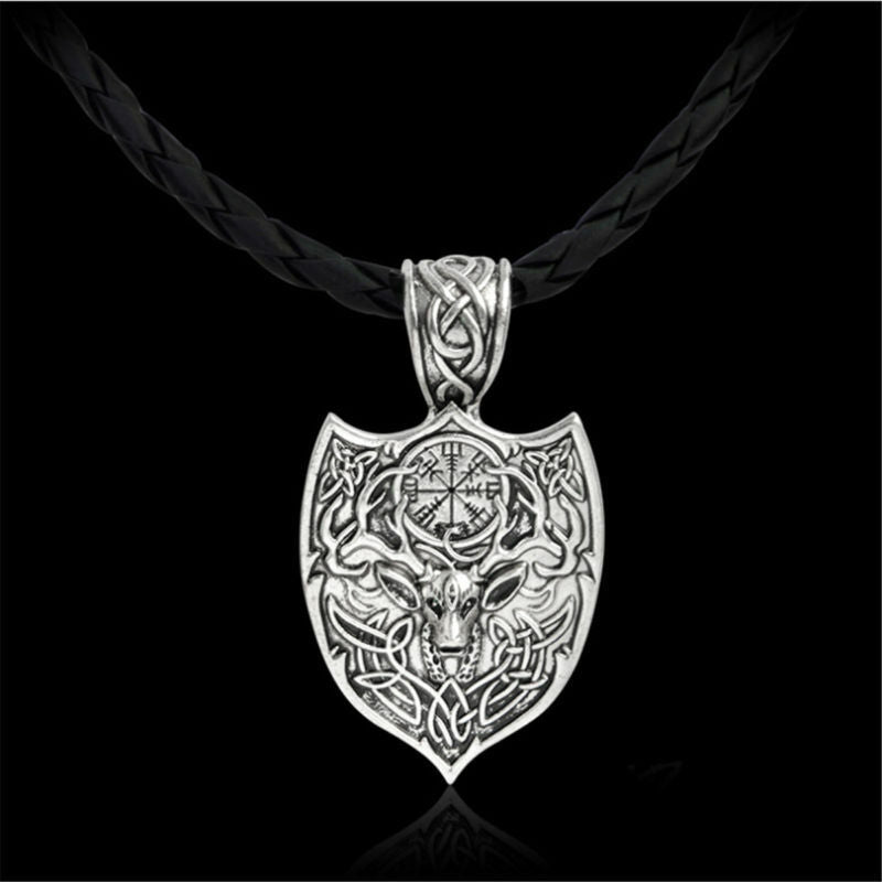 Norse Viking Amulet Pendant Necklace Compass Talisman Jewelry Punk Amulet Gifts