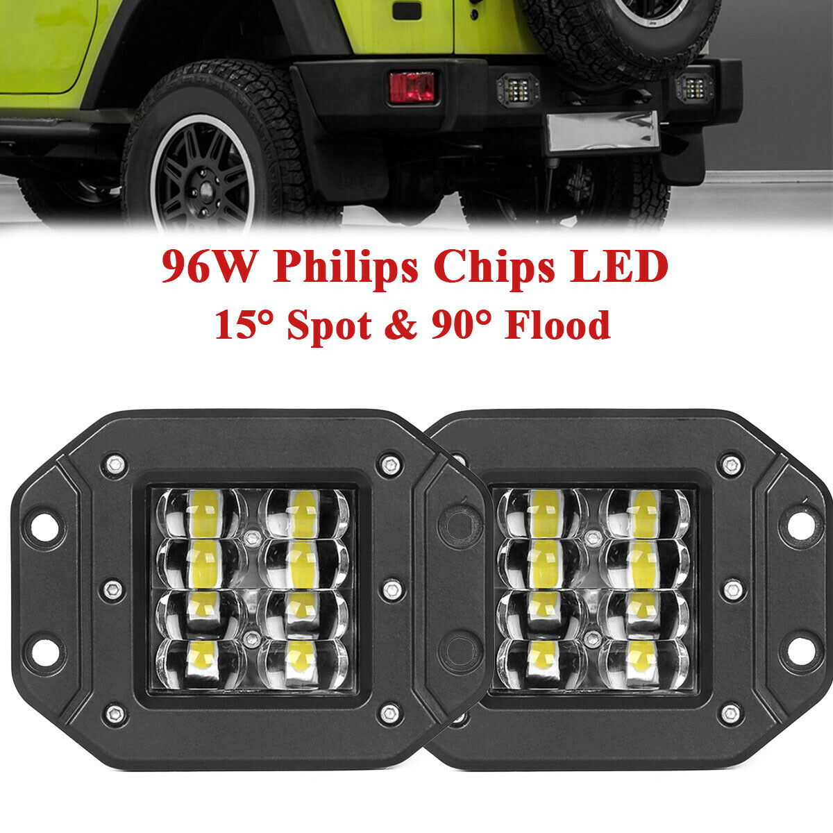 LED Driving Work lights  Reverse Lamps Spot & Flood beam For Truck 4x4 SUV Jeep