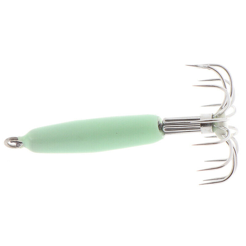 Luminous Fishing Lures Baits Squid Jigs Hook Light Green Fishing Lure Hoo.l8