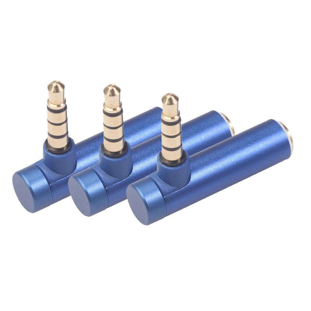 3x Alloy 3.5mm Earphone Adapter Plug Connector for Mobile Phones Tablets