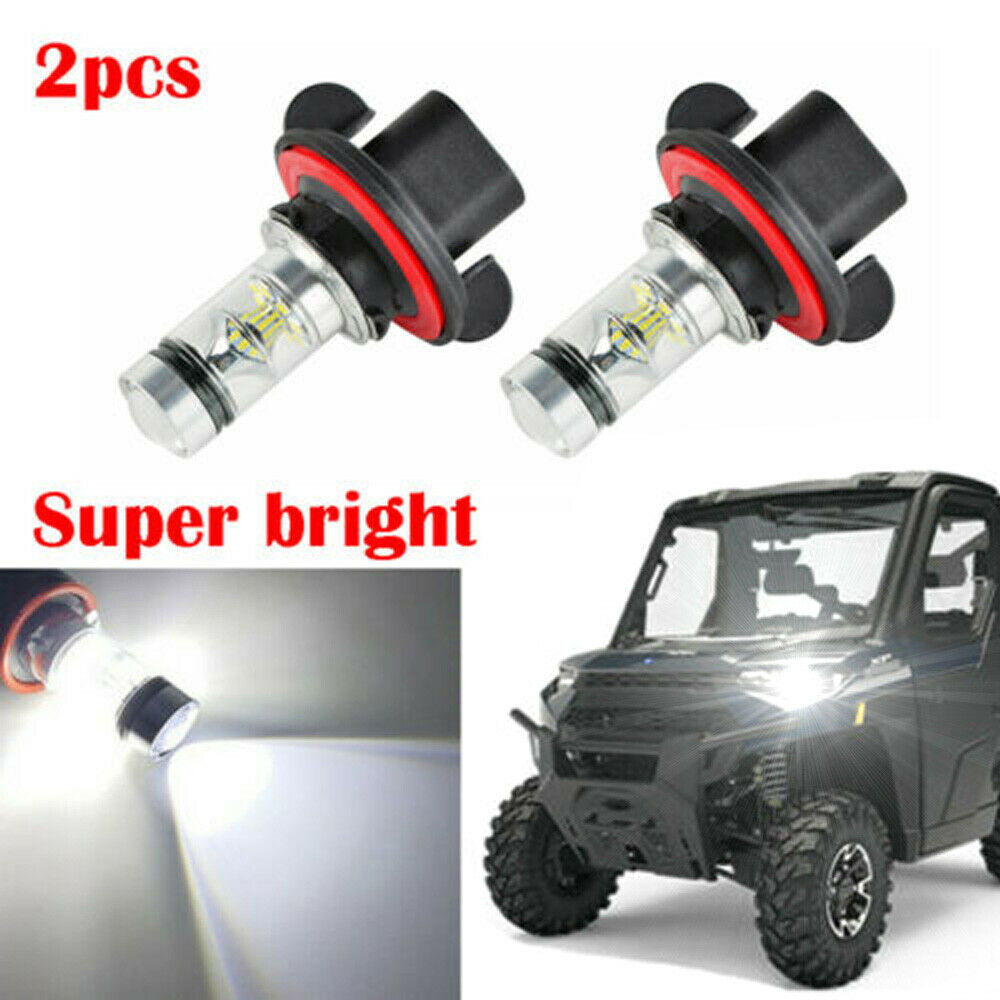 2x 100W LED Bulb Headlights For POLARIS Ranger RZR 570S 800S 900S 1000 XP Light