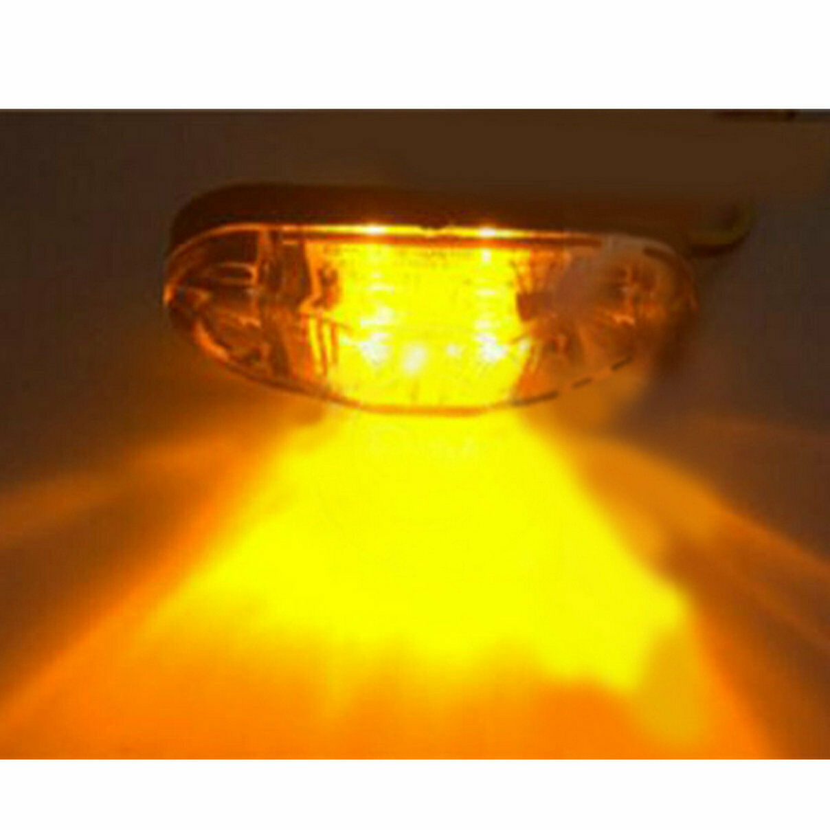 10Pcs 2 LED Amber Light Oval Car Clearance Trailer Truck Side Marker Tail Lamps