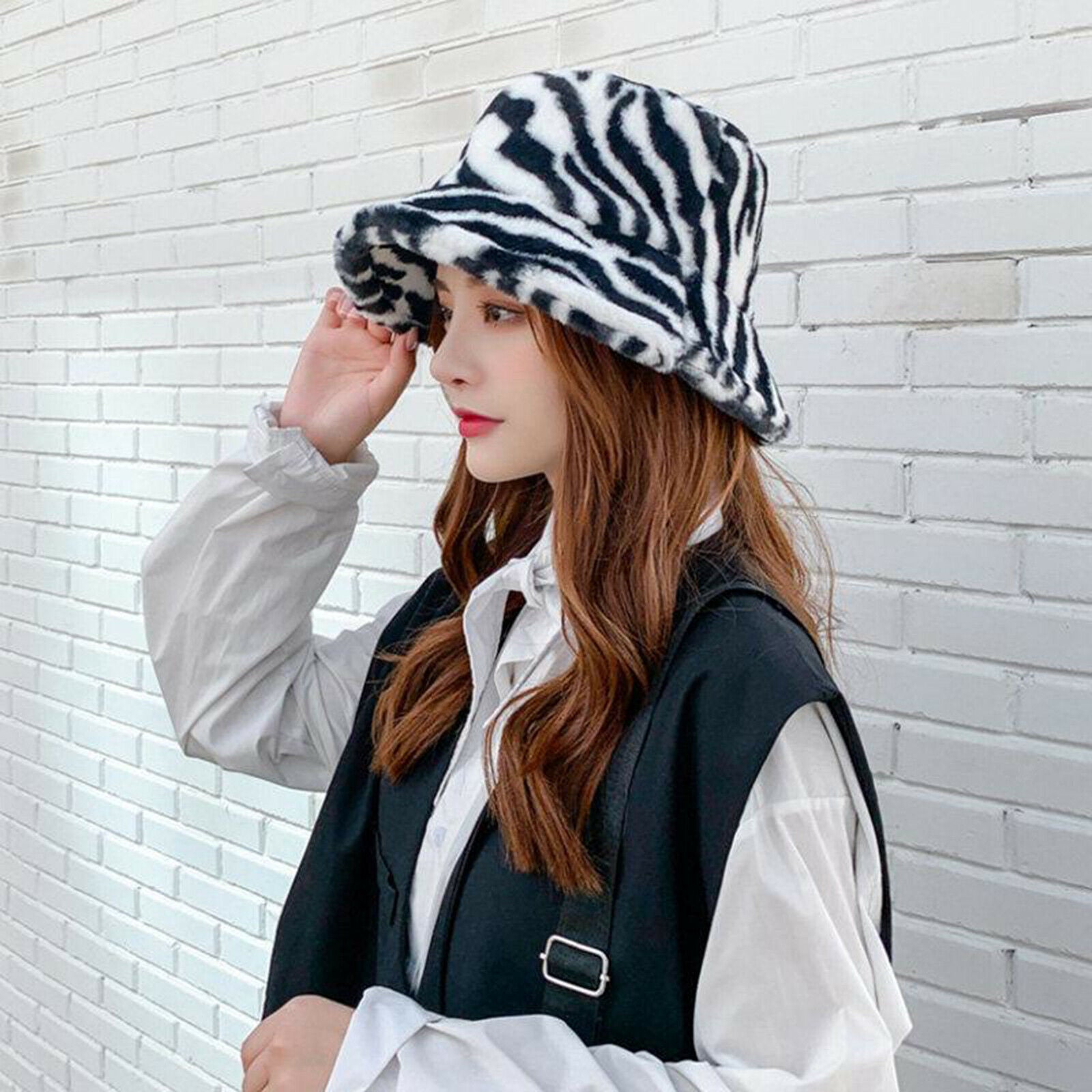 Cozy Bucket Hat 56-58cm Women Men UV-block Fisherman Hat   White Black