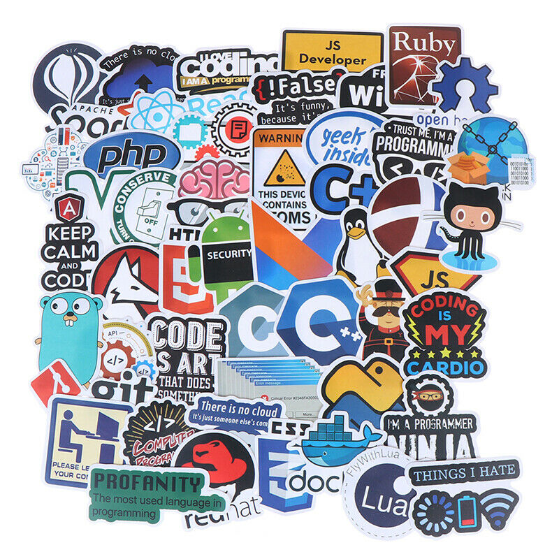 50Pcs Internet Java Stickers Programmer DIY Suitcase Laptop Guitar Car Dec _DD