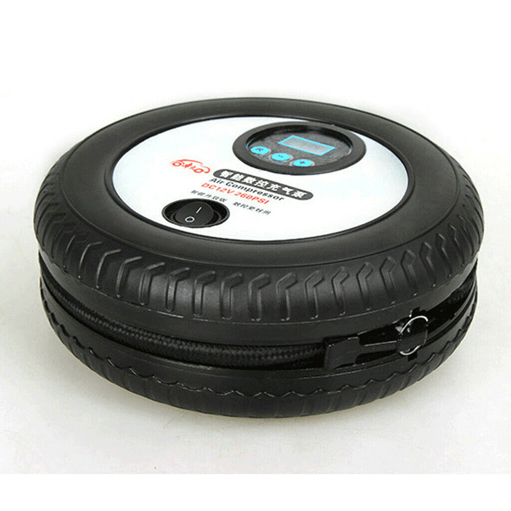 Portable Digital Tire Inflator 260PSI Shut Off LED Light Car Cigarette
