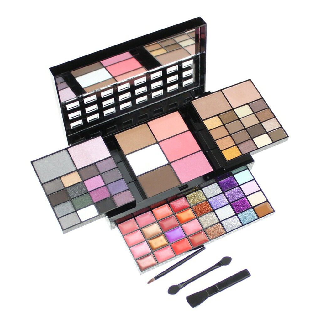 Professional 74 Colors Lipstick Blush Palette Sweatproof Blusher Lip Gloss