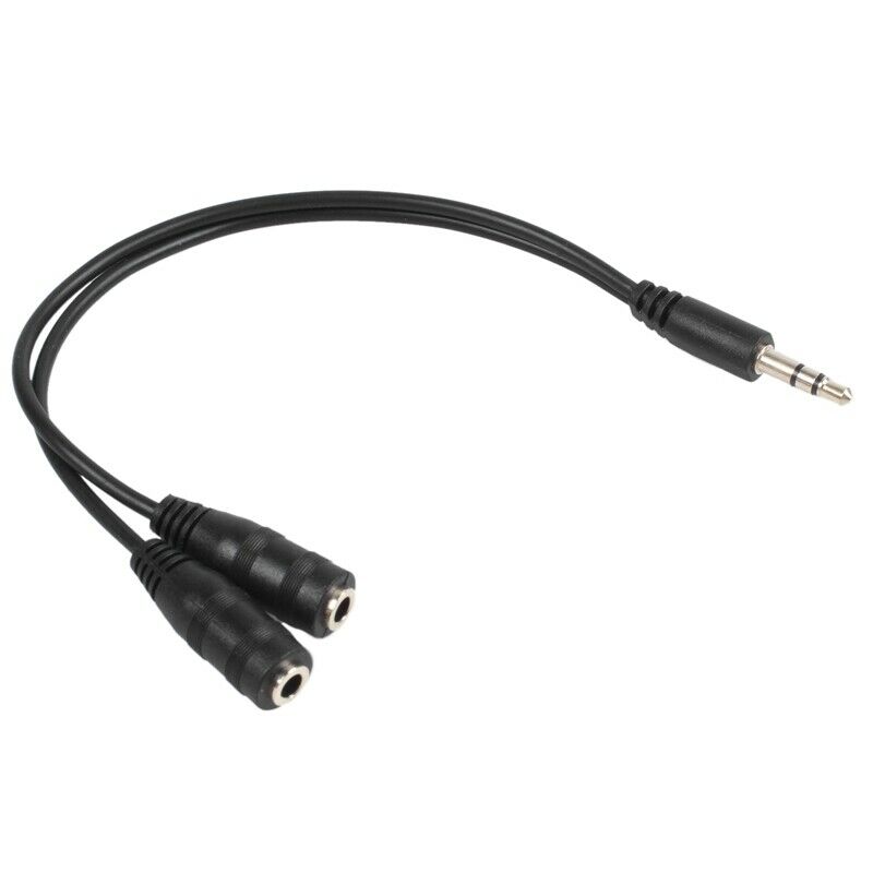 23 cm 3.5 mm dual connector plug male - female adapter jack stereo audio cableS5