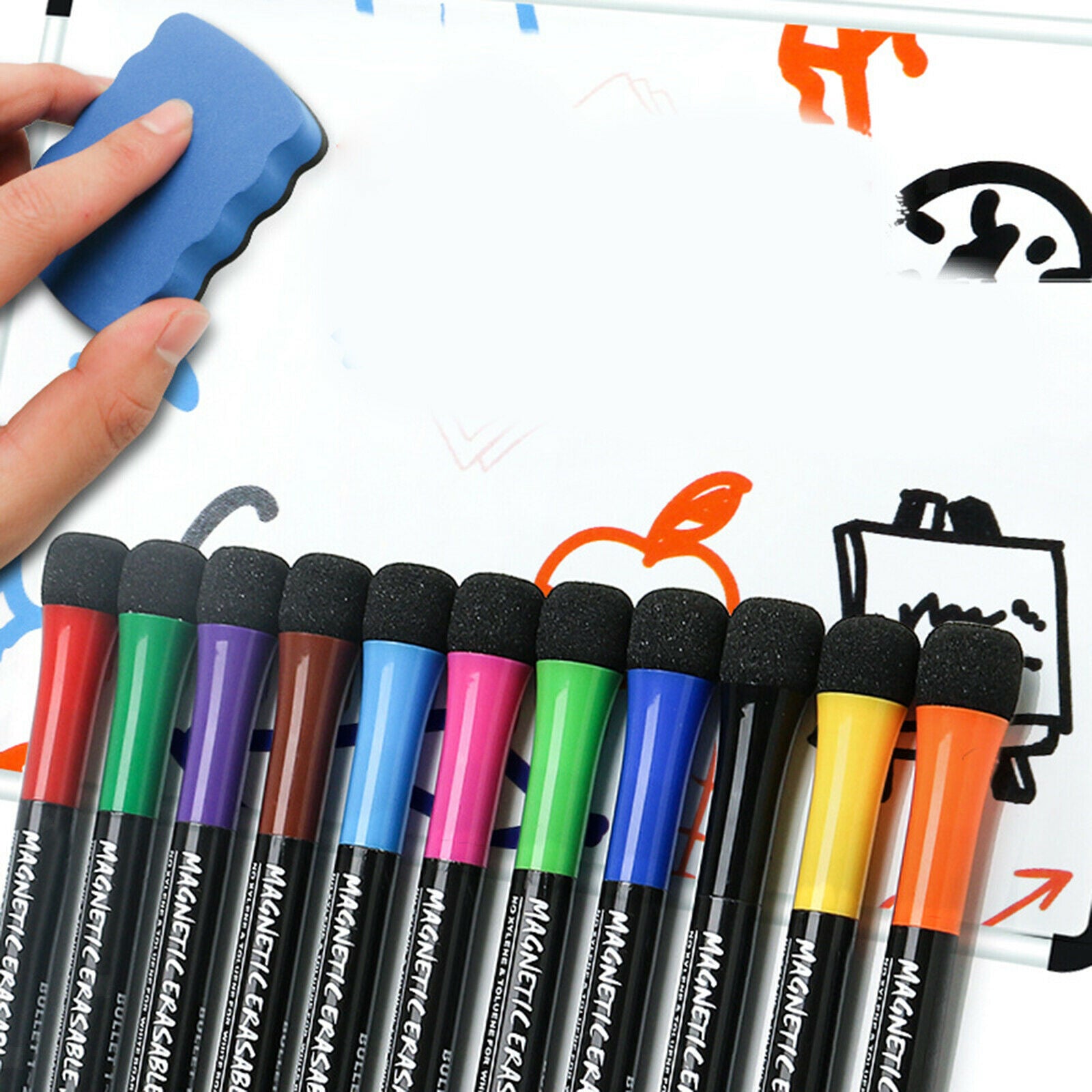 Dry Erase Markers Fine Tip White Board Pens Assorted Colors School Supplies