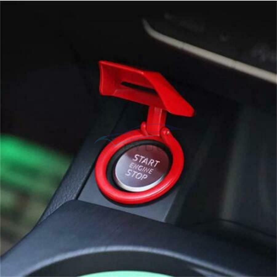1x Red Aluminum Alloy Decoration Engine Switch Button Protection Cover Car Parts