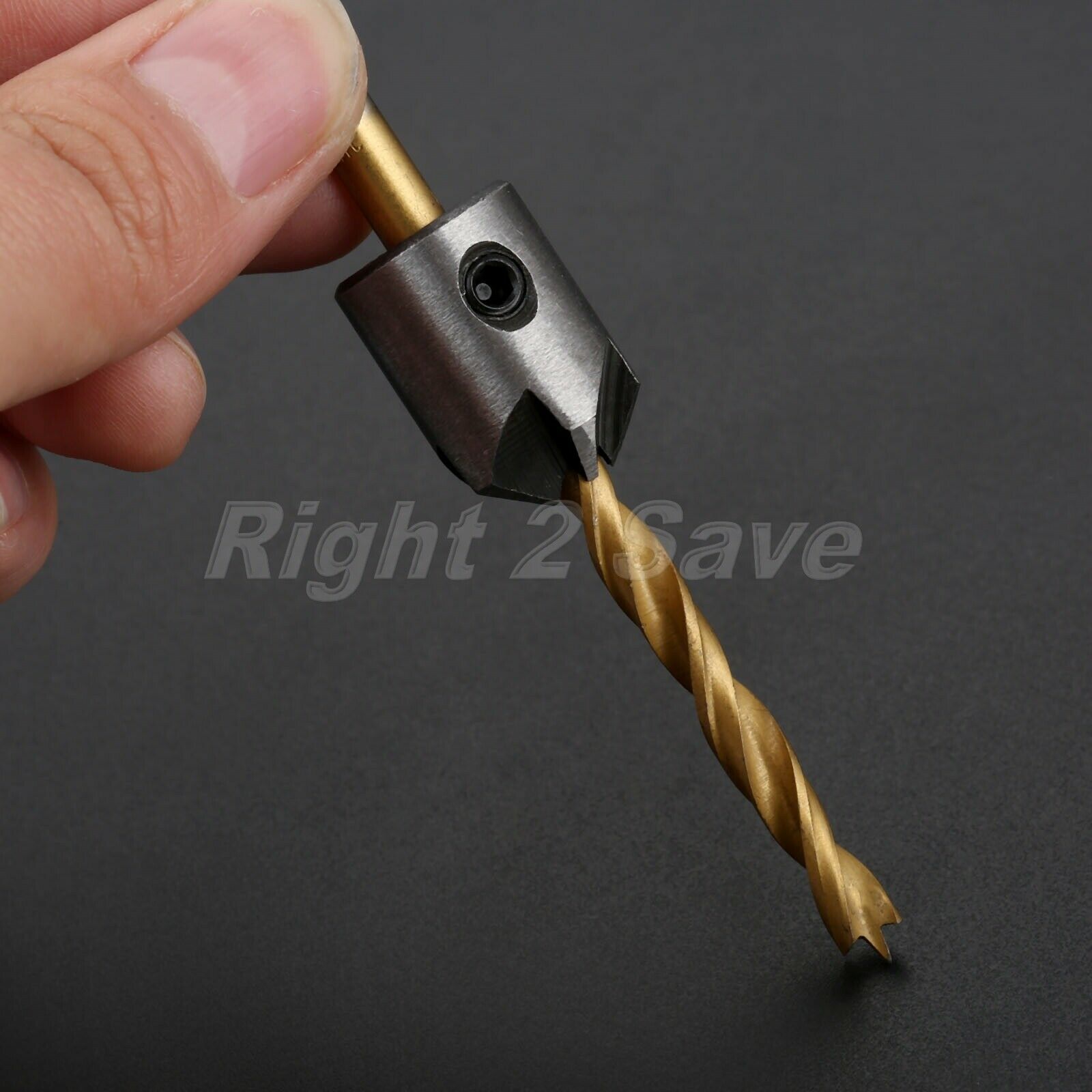 7Pcs HSS 5 Flutes Countersink Drill Bits Set Chamfer Hex Shank Woodworking Tool