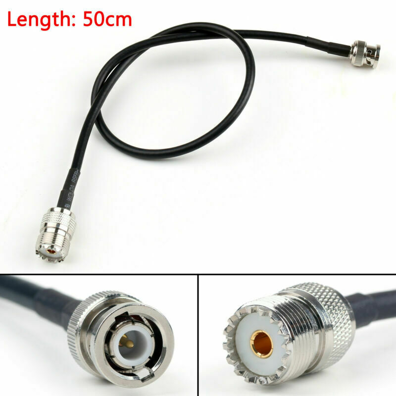 5PC 50cm RG58 Cable BNC Male  To SO239 UHF Female Jack Straight Pigtail 20in A6