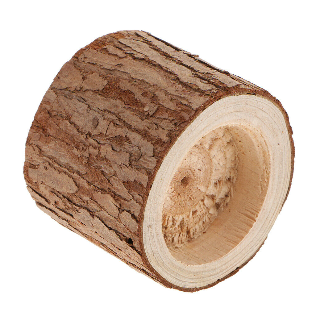5 Packs Rustic Wooden Candle Holder Wood Candlestick Wedding Pub Ornament