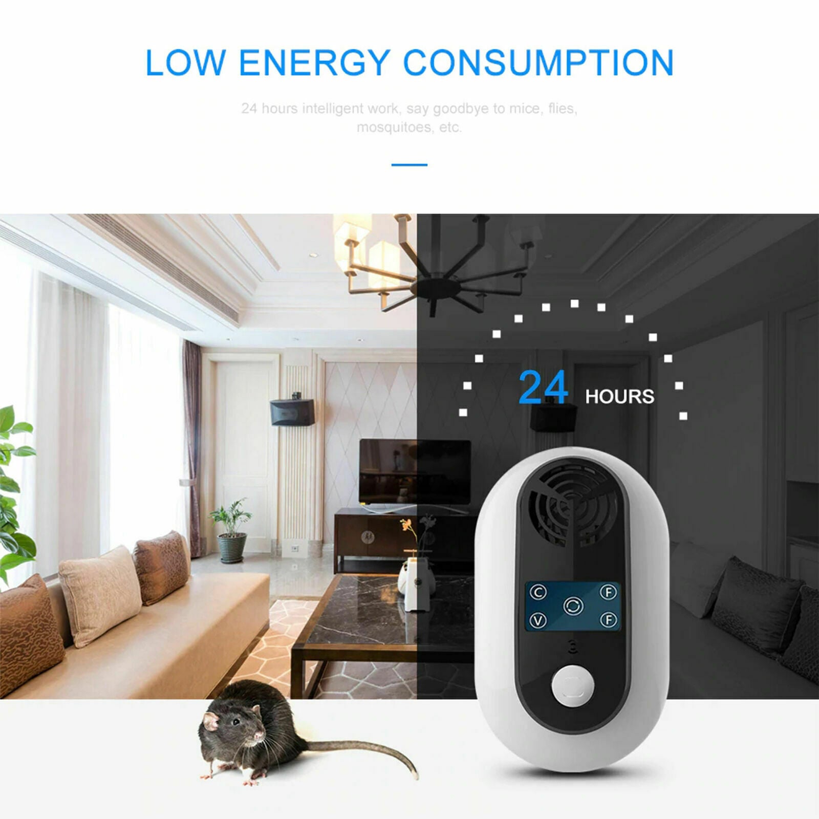 Electronic Ultrasonic Pest Repeller Rats Bugs  Mosquito Cockroach Killer Reject