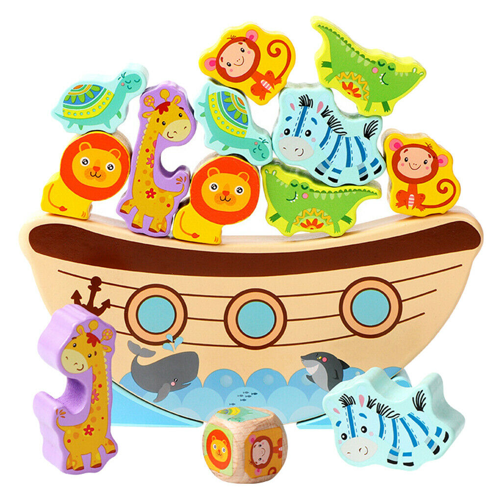 Wooden Block Cartoon Wooden Block Balancing Animal