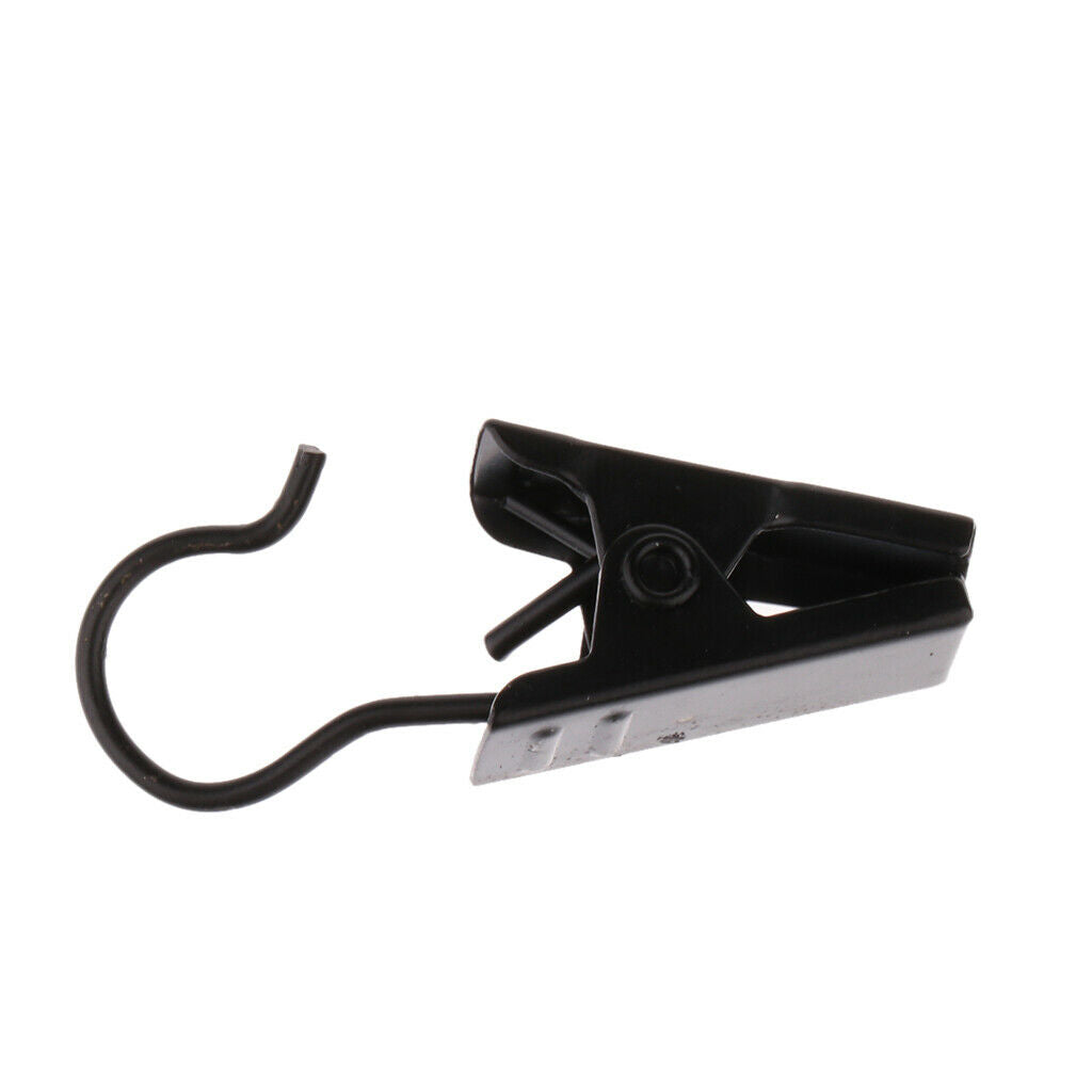 10Pcs Heavy Duty Curtain Clips with Hook Spring Clamps Hanger Clips Glider Black