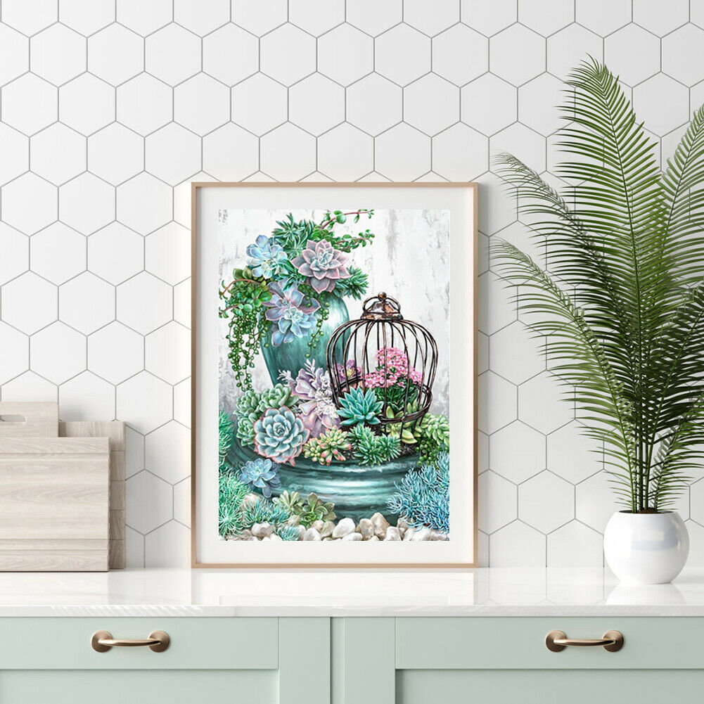 DIY 5D Mosaic Painting Kit Plant Full Drill Square Diamond Drawing Gift @