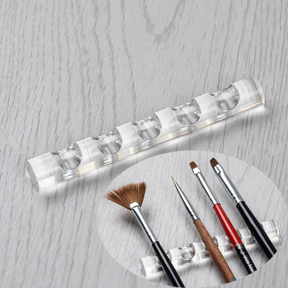 Clear Brush Rack Acrylic Stand Holder Organizers Nail Art Tool for 5 Nail Pens
