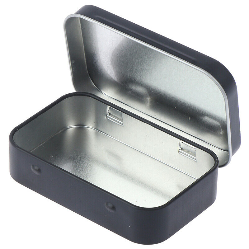 Storage Box Small Jewelry Candy Coin Key Organizer Tin Flip Black Gifts Se.l8