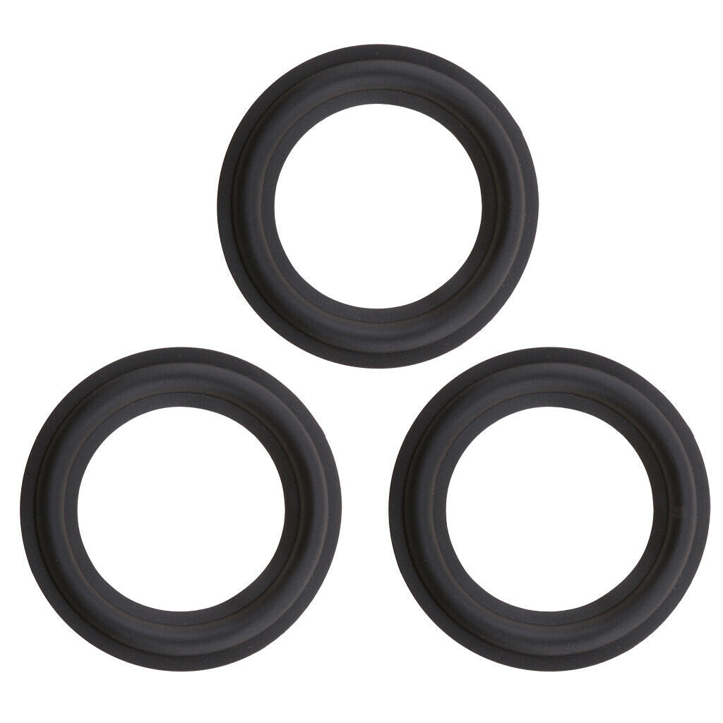 3x Rubber Woofer Audio Speaker Foam Edge Rings Replacement Parts Kit 5inch