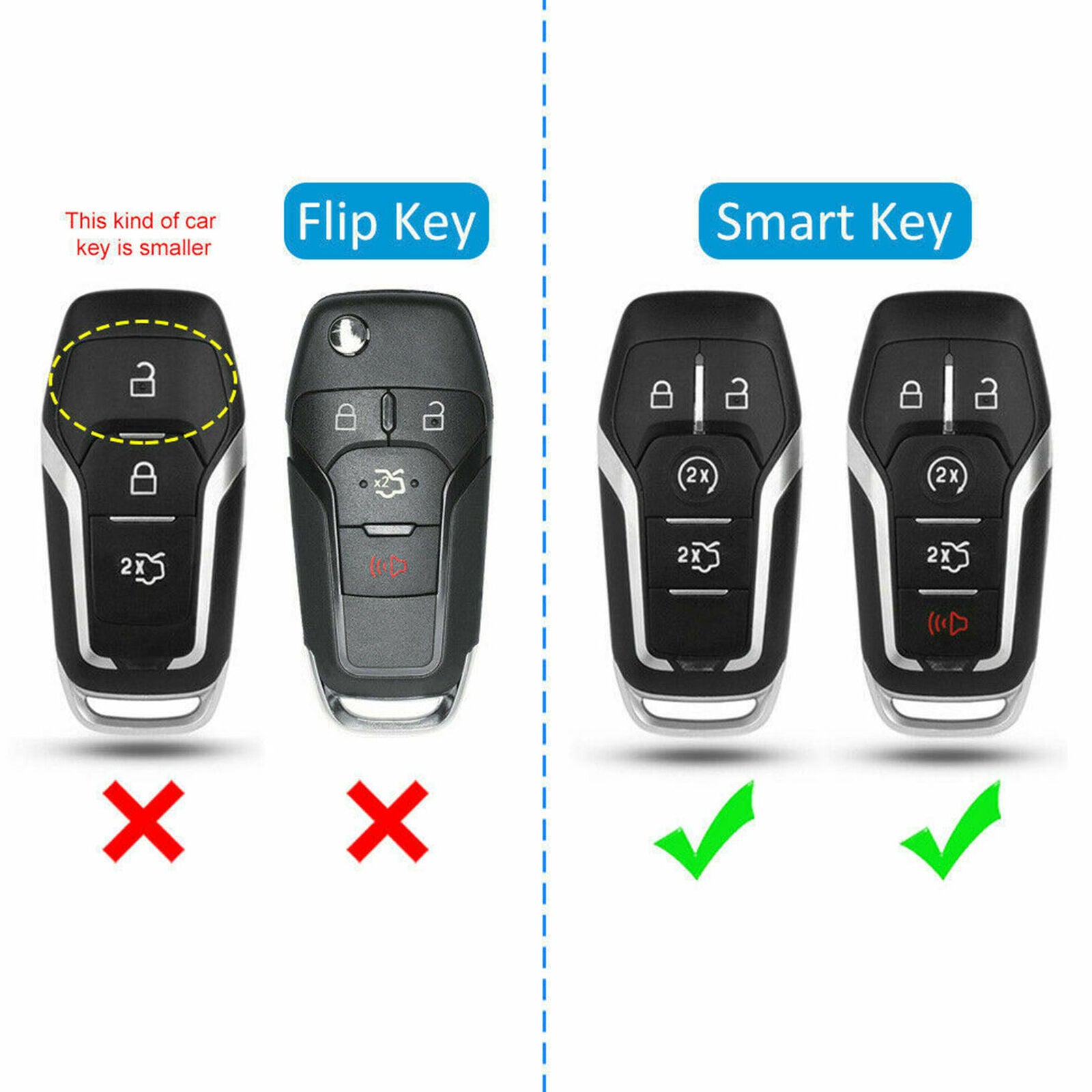 Zinc Alloy Key Case Cover For Ford Lincoln MKZ MKC MKX Mustang F-150 Explorer