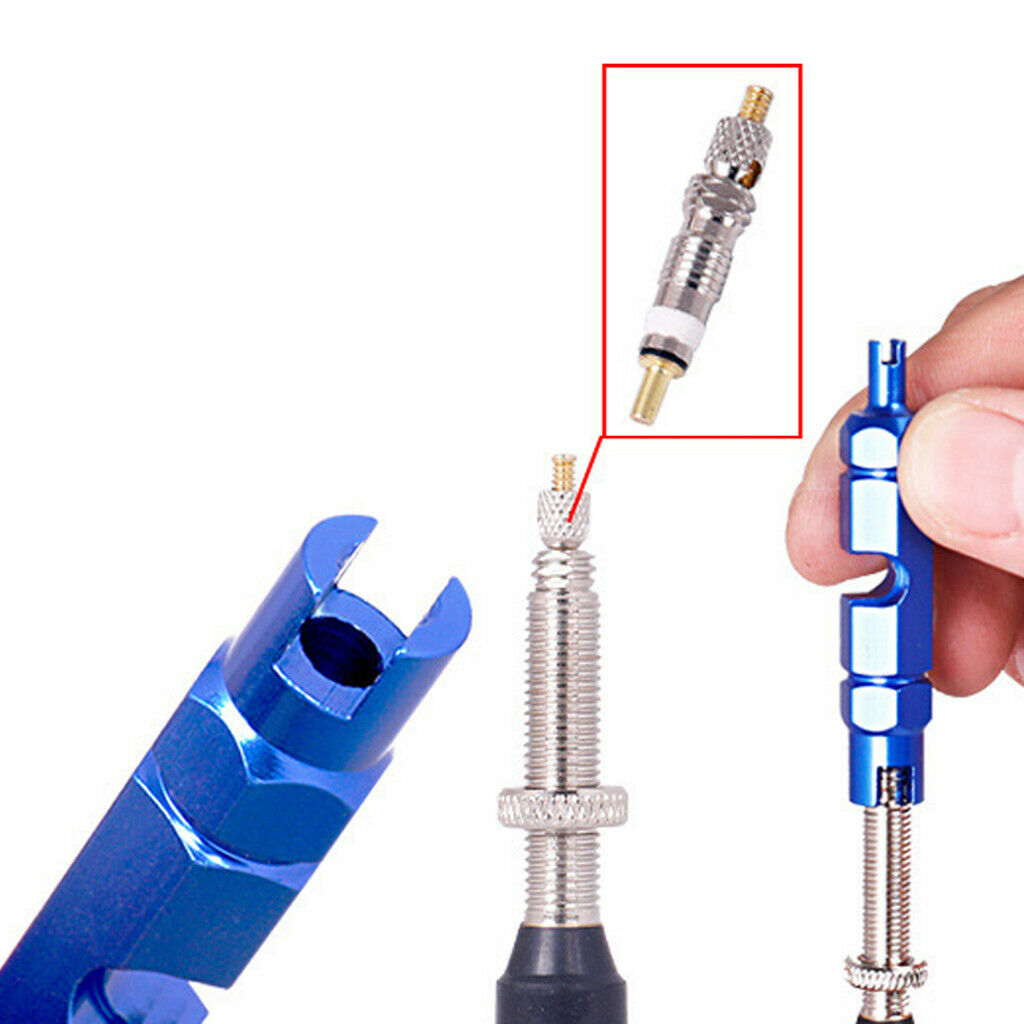 of 4 Aluminum Alloy Valve Core Remover Wrench Bike Bicycle Accessories Blue