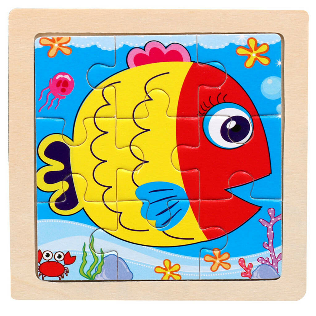Wooden Animal Puzzle Toys for Kids Toddler Hand Grasp Jigsaw Toys Gift