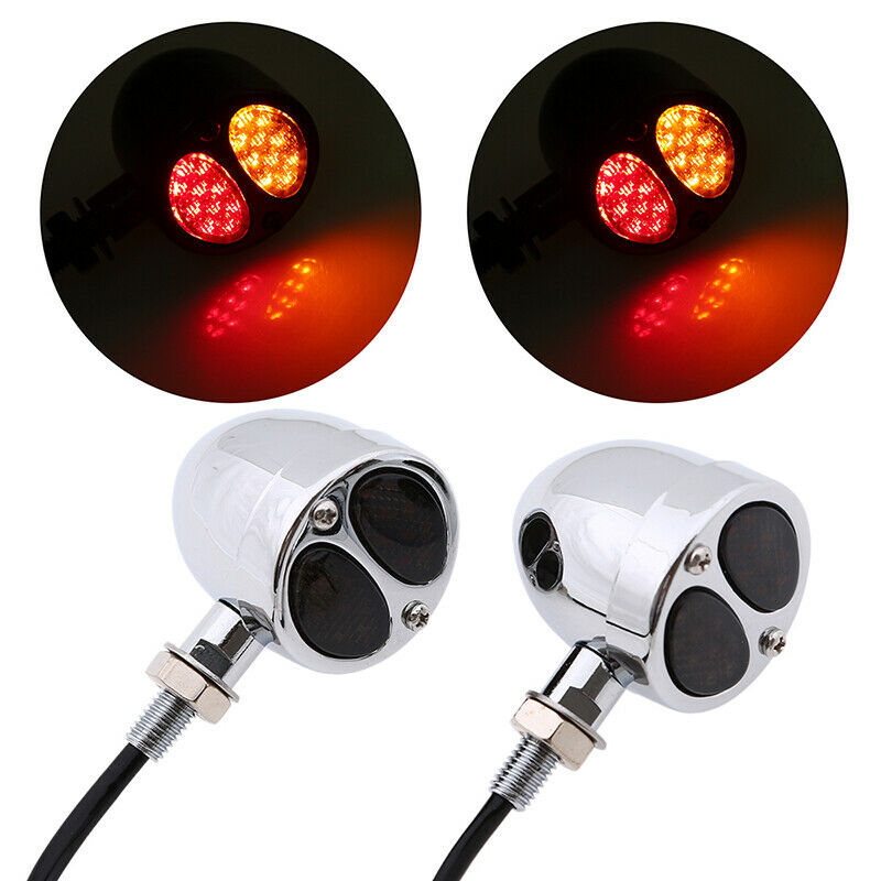 Universal Motorcycle LED Brake Running Turn Signal Indicators Lights 10mm Bolt