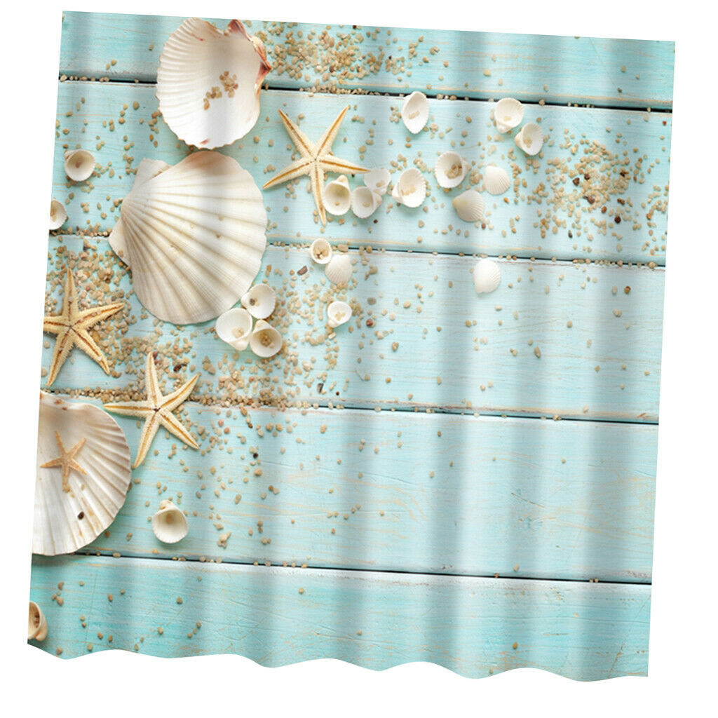 Modern Novelty Bathroom Shower Curtain with 12 Hooks Decor 180cm x 180cm 1