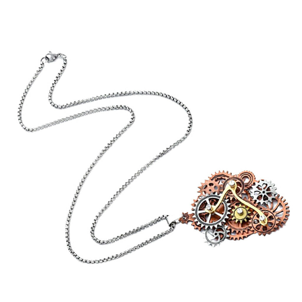 Steampunk Necklace Pendant Choker 24” Chain Party Prom Jewelry Cool Gift