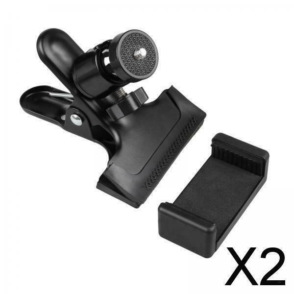 2X Guitar Head Clip Mobile Phone Holder Broadcast Bracket Stand Clip Clamp