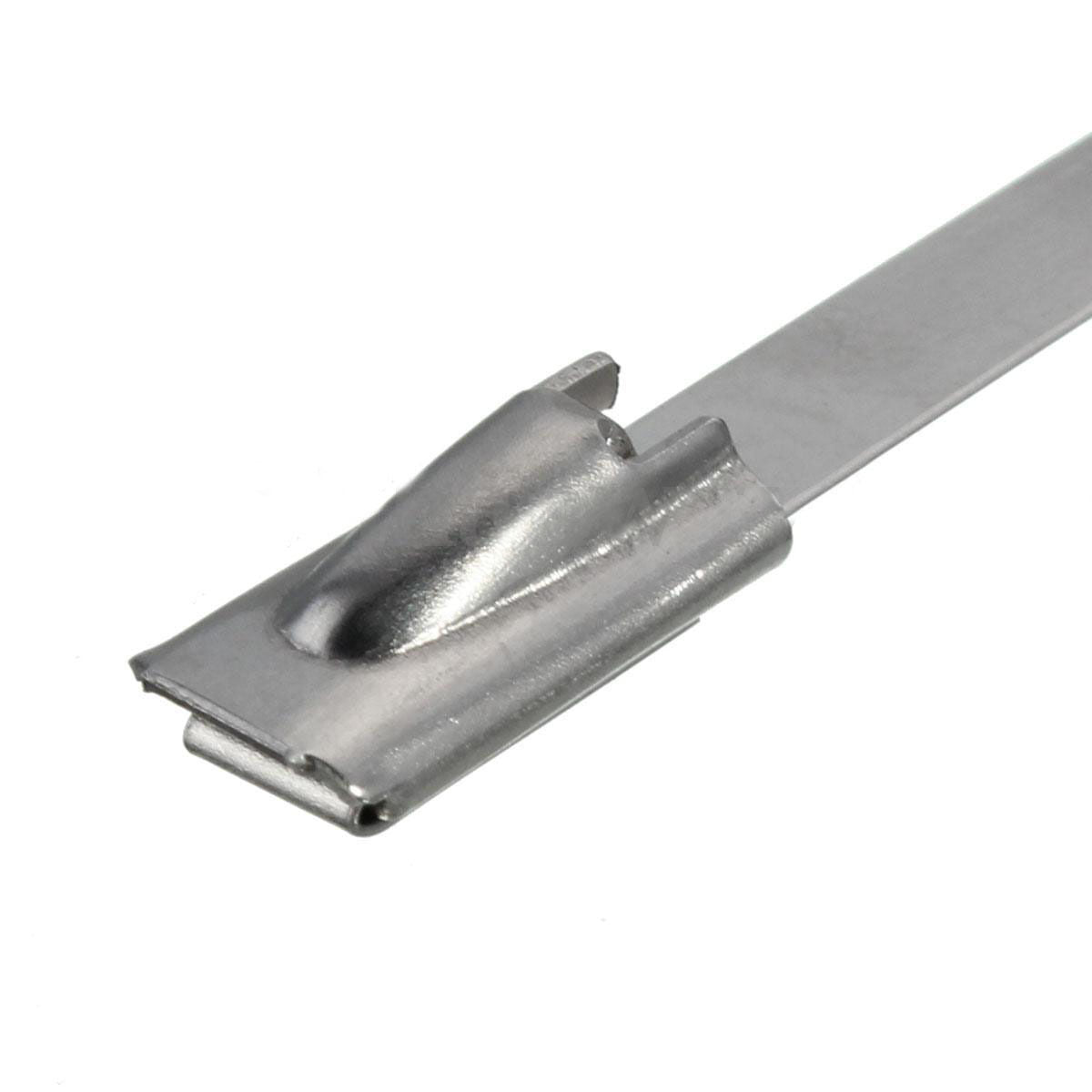 10PCS 150mm Stainless Steel Metal Cable Wire Ties Zip Tie Wraps Exhaust Straps