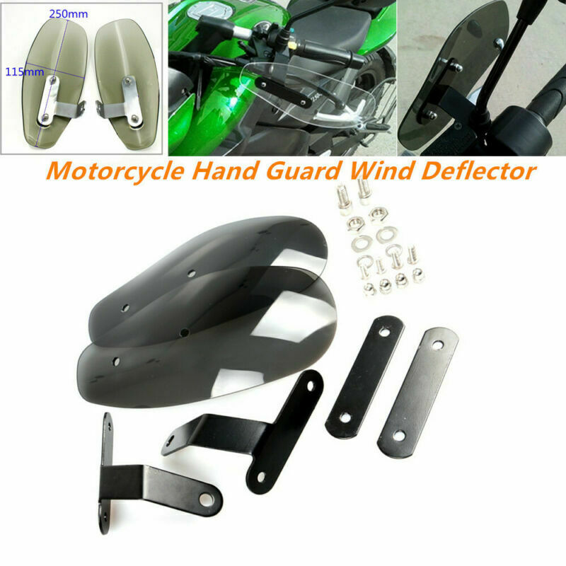 Universal Motorcycle Wind Deflector Handle Mirror Thread Hand Guard Protector 2x